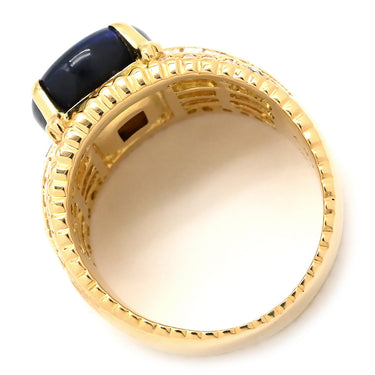 ノンブランド NON BRAND ブラックオパール 4.9ct ダイヤモンド イエローゴールド K18YG オパール ダイヤモンド リング 指輪 黒 遊色 オーバル 1石 1粒 マルチカラー 18K 750 YG 13号