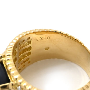 ノンブランド NON BRAND ブラックオパール 4.9ct ダイヤモンド イエローゴールド K18YG オパール ダイヤモンド リング 指輪 黒 遊色 オーバル 1石 1粒 マルチカラー 18K 750 YG 13号