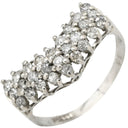 ノンブランド NON BRAND ダイヤ 0.5ct プラチナシルバー Pt900 ダイヤモンド リング 指輪 Pt900 プラチナ パヴェ メレ 3列 3連 V字デザイン Vライン ボリューム 12号