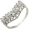 ノンブランド NON BRAND ダイヤ 0.5ct プラチナシルバー Pt900 ダイヤモンド リング 指輪 Pt900 プラチナ パヴェ メレ 3列 3連 V字デザイン Vライン ボリューム 12号