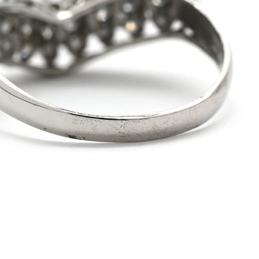ノンブランド NON BRAND ダイヤ 0.5ct プラチナシルバー Pt900 ダイヤモンド リング 指輪 Pt900 プラチナ パヴェ メレ 3列 3連 V字デザイン Vライン ボリューム 12号