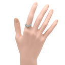 ノンブランド NON BRAND ダイヤ 0.5ct プラチナシルバー Pt900 ダイヤモンド リング 指輪 Pt900 プラチナ パヴェ メレ 3列 3連 V字デザイン Vライン ボリューム 12号