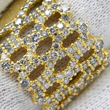 ノンブランド NON BRAND ダイヤリング イエローゴールド K18YG ダイヤモンド リング 指輪 パヴェ 1.00ct K18 18KT Au750 YG ダイヤモンド 透かしワイドリング 12号