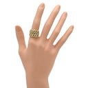 ノンブランド NON BRAND ダイヤリング イエローゴールド K18YG ダイヤモンド リング 指輪 パヴェ 1.00ct K18 18KT Au750 YG ダイヤモンド 透かしワイドリング 12号