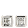 ノンブランド NON BRAND ダイヤスクエアシェイプ スタッドピアス ホワイトゴールド K18WG ダイヤモンド ピアス K18WG Au750 プリンセスカット 両耳用