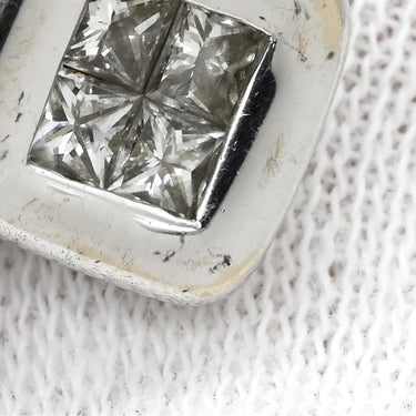 ノンブランド NON BRAND ダイヤスクエアシェイプ スタッドピアス ホワイトゴールド K18WG ダイヤモンド ピアス K18WG Au750 プリンセスカット 両耳用