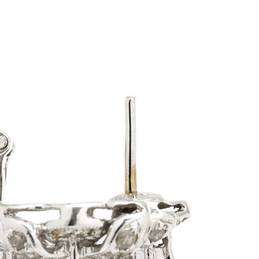 ノンブランド NON BRAND ダイヤピアス ホワイトゴールド K18WG ダイヤモンド ピアス 18K Au750 WG 両耳用 フラワー クラスターデザイン1.00ct ブラウンダイヤ イエローダイヤ