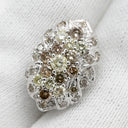 ノンブランド NON BRAND ダイヤピアス ホワイトゴールド K18WG ダイヤモンド ピアス 18K Au750 WG 両耳用 フラワー クラスターデザイン1.00ct ブラウンダイヤ イエローダイヤ