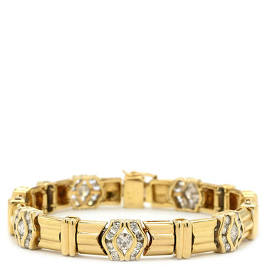 ノンブランド NON BRAND ダイヤモンド 3.51ct イエローゴールド K18YG Pt900 ダイヤモンド ブレスレット 18K 750 18金 YG デザインブレス