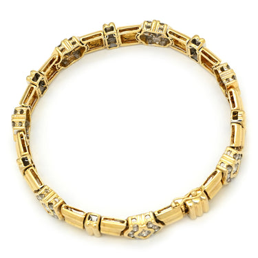 ノンブランド NON BRAND ダイヤモンド 3.51ct イエローゴールド K18YG Pt900 ダイヤモンド ブレスレット 18K 750 18金 YG デザインブレス