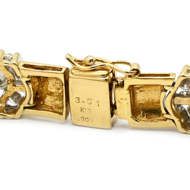 ノンブランド NON BRAND ダイヤモンド 3.51ct イエローゴールド K18YG Pt900 ダイヤモンド ブレスレット 18K 750 18金 YG デザインブレス