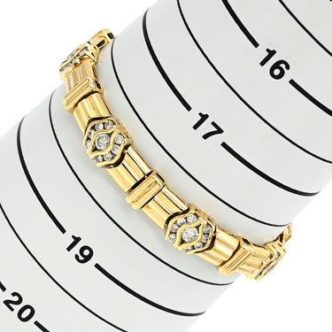 ノンブランド NON BRAND ダイヤモンド 3.51ct イエローゴールド K18YG Pt900 ダイヤモンド ブレスレット 18K 750 18金 YG デザインブレス