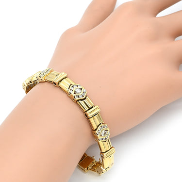 ノンブランド NON BRAND ダイヤモンド 3.51ct イエローゴールド K18YG Pt900 ダイヤモンド ブレスレット 18K 750 18金 YG デザインブレス