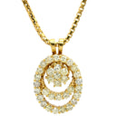 ノンブランド NON BRAND スウィング オーバルモチーフ ダイヤペンダント イエローゴールド K18YG ダイヤモンド ネックレス Au750 18K 18金 フラワー 花