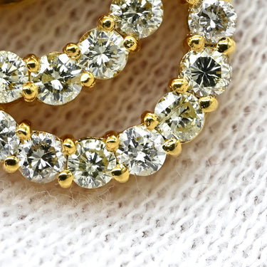 ノンブランド NON BRAND スウィング オーバルモチーフ ダイヤペンダント イエローゴールド K18YG ダイヤモンド ネックレス Au750 18K 18金 フラワー 花