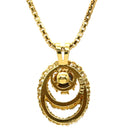 ノンブランド NON BRAND スウィング オーバルモチーフ ダイヤペンダント イエローゴールド K18YG ダイヤモンド ネックレス Au750 18K 18金 フラワー 花