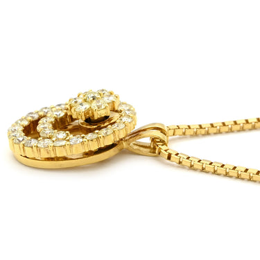 ノンブランド NON BRAND スウィング オーバルモチーフ ダイヤペンダント イエローゴールド K18YG ダイヤモンド ネックレス Au750 18K 18金 フラワー 花