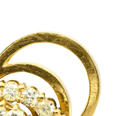 ノンブランド NON BRAND スウィング オーバルモチーフ ダイヤペンダント イエローゴールド K18YG ダイヤモンド ネックレス Au750 18K 18金 フラワー 花