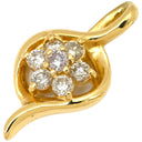 ノンブランド NON BRAND ダイヤ 0.3ct イエローゴールド K18YG ダイヤモンド ペンダントトップ K18YG Au750 18K 7P 7石 7粒 ネックレストップ 花 フラワーモチーフ ウェーブ