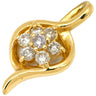 ノンブランド NON BRAND ダイヤ 0.3ct イエローゴールド K18YG ダイヤモンド ペンダントトップ K18YG Au750 18K 7P 7石 7粒 ネックレストップ 花 フラワーモチーフ ウェーブ