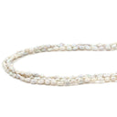 ノンブランド NON BRAND ホワイトパール シルバー パール ネックレス 白 バロックパール ケシパール 淡水パール 真珠 silver ロングネックレス 3連 3重