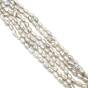 ノンブランド NON BRAND ホワイトパール シルバー パール ネックレス 白 バロックパール ケシパール 淡水パール 真珠 silver ロングネックレス 3連 3重