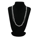 ノンブランド NON BRAND ホワイトパール シルバー パール ネックレス 白 バロックパール ケシパール 淡水パール 真珠 silver ロングネックレス 3連 3重