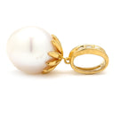 ノンブランド NON BRAND パール ダイヤ 0.10ct パールホワイト×イエローゴールド K18YG パール ダイヤモンド ペンダントトップ ネックレストップ 白蝶パール ホワイトパール 真珠 18K YG 750