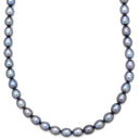 ノンブランド NON BRAND 5.8mm パール ペンダント ブルーブラック パール シルバー ネックレス 真珠 ダークグレー 黒銀色 一連 淡水真珠 43.5cm セミラウンドシェイプ