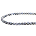 ノンブランド NON BRAND 5.8mm パール ペンダント ブルーブラック パール シルバー ネックレス 真珠 ダークグレー 黒銀色 一連 淡水真珠 43.5cm セミラウンドシェイプ