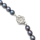 ノンブランド NON BRAND 5.8mm パール ペンダント ブルーブラック パール シルバー ネックレス 真珠 ダークグレー 黒銀色 一連 淡水真珠 43.5cm セミラウンドシェイプ