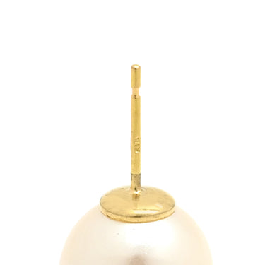 ノンブランド NON BRAND パール ホワイト×イエローゴールド K18YG パール ピアス 白 1粒 1P Au750 18K 18金 真珠