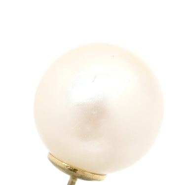 ノンブランド NON BRAND パール ホワイト×イエローゴールド K18YG パール ピアス 白 1粒 1P Au750 18K 18金 真珠