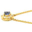 ノンブランド NON BRAND ブルーサファイア 0.40ct ダイヤモンドペンダント ブルーXイエローゴールド K18YG サファイア ダイヤモンド ネックレス 青 オーバルミックスカット 1石 1粒 ダイヤモンド