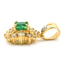 ノンブランド NON BRAND エメラルド 0.30ct ダイヤ 0.30ct グリーン×イエローゴールド K18YG ダイヤモンド ルビー ペンダントトップ 緑 1P 1粒 1石 ネックレストップ K18 YG 750