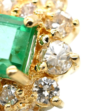 ノンブランド NON BRAND エメラルド 0.30ct ダイヤ 0.30ct グリーン×イエローゴールド K18YG ダイヤモンド ルビー ペンダントトップ 緑 1P 1粒 1石 ネックレストップ K18 YG 750