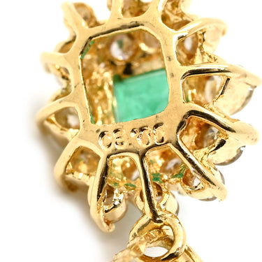 ノンブランド NON BRAND エメラルド 0.30ct ダイヤ 0.30ct グリーン×イエローゴールド K18YG ダイヤモンド ルビー ペンダントトップ 緑 1P 1粒 1石 ネックレストップ K18 YG 750