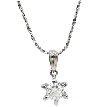 ノンブランド NON BRAND ダイヤ 0.58ct ペンダント シルバー ダイヤモンド Pt850(チェーン) ネックレス 1P 1石 1粒 ブリリアントカット