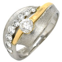 ノンブランド NON BRAND 0.354ct ダイヤ プラチナシルバー Pt900 K18YG ダイヤモンド リング 指輪 Pt900×K18YG コンビ Au750 18K 18金 プラチナ Pt900 ダイヤモンド 15号
