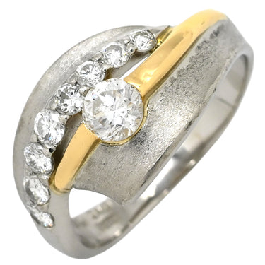 ノンブランド NON BRAND 0.354ct ダイヤ プラチナシルバー Pt900 K18YG ダイヤモンド リング 指輪 Pt900×K18YG コンビ Au750 18K 18金 プラチナ Pt900 ダイヤモンド 15号