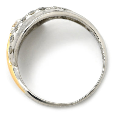 ノンブランド NON BRAND 0.354ct ダイヤ プラチナシルバー Pt900 K18YG ダイヤモンド リング 指輪 Pt900×K18YG コンビ Au750 18K 18金 プラチナ Pt900 ダイヤモンド 15号