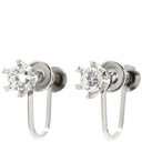 ノンブランド NON BRAND ダイヤ 0.18/0.19ct ネジ式 プラチナシルバー Pt850 ダイヤモンド イヤリング 1P 1石 1粒 メレダイヤ ソリティア 6本爪 Pt850 プラチナ 両耳用