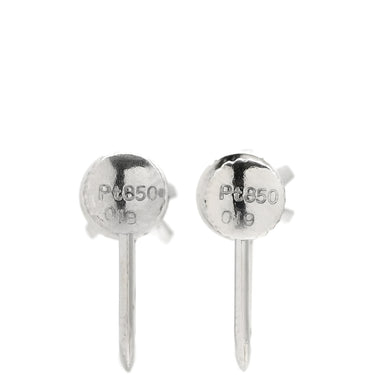 ノンブランド NON BRAND ダイヤ 0.18/0.19ct ネジ式 プラチナシルバー Pt850 ダイヤモンド イヤリング 1P 1石 1粒 メレダイヤ ソリティア 6本爪 Pt850 プラチナ 両耳用