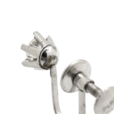 ノンブランド NON BRAND ダイヤ 0.18/0.19ct ネジ式 プラチナシルバー Pt850 ダイヤモンド イヤリング 1P 1石 1粒 メレダイヤ ソリティア 6本爪 Pt850 プラチナ 両耳用