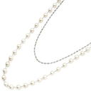 ノンブランド NON BRAND あこやパール チェーン ロングネックレス パールホワイト パール K18WG ネックレス シルバー金具 真珠 39P ラウンドシェイプ 18K 750 WG