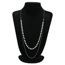 ノンブランド NON BRAND あこやパール チェーン ロングネックレス パールホワイト パール K18WG ネックレス シルバー金具 真珠 39P ラウンドシェイプ 18K 750 WG