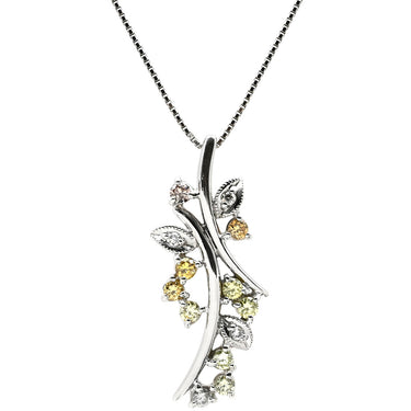 ノンブランド NON BRAND ダイヤモンド 0.50ct ペンダント ホワイトゴールド K18WG ダイヤモンド ネックレス 750 18K WG 花 枝 フラワーモチーフ
