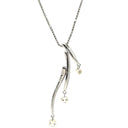 ノンブランド NON BRAND トリロジー ダイヤペンダント ホワイトゴールド K18WG ダイヤモンド ネックレス 3P 3粒 スリーストーンネックレス 18K WG Au750 縦長ライン ボックスチェーン