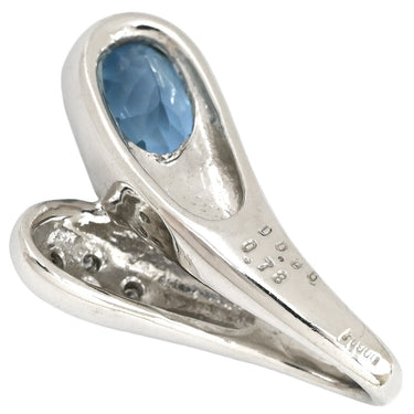 ノンブランド NON BRAND アクアマリン 0.78ct ダイヤモンド プラチナシルバー Pt900 ダイヤモンド ペンダントトップ 1石 1P 1粒 ブリリアントカット ネックレストップ チャーム Pt900