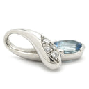 ノンブランド NON BRAND アクアマリン 0.78ct ダイヤモンド プラチナシルバー Pt900 ダイヤモンド ペンダントトップ 1石 1P 1粒 ブリリアントカット ネックレストップ チャーム Pt900